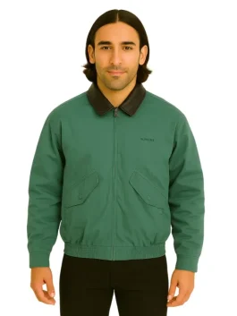Leather Collar Utility Jacket (front)