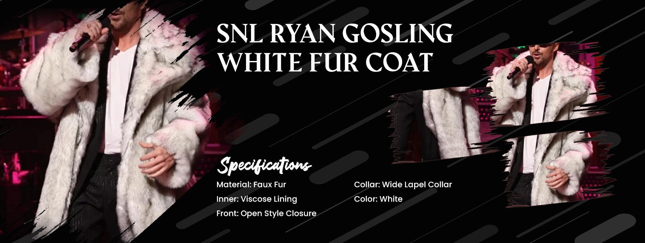 SNL Ryan Gosling White Fur Coat