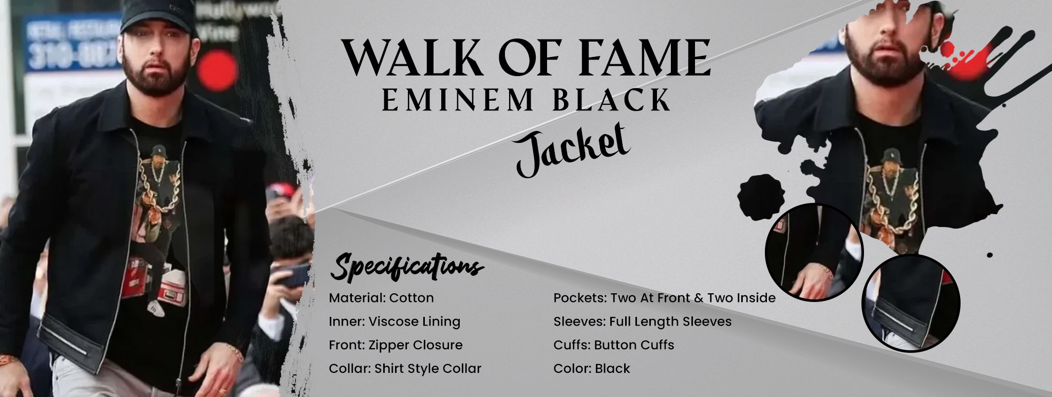 Walk Of Fame Eminem Black Jacket