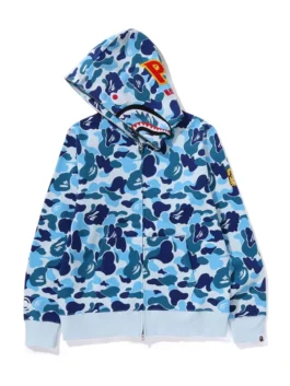 Bape ABC Camo Shark Full Zip Hoodie Blue