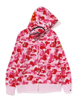 Bape ABC Camo Shark Full Zip Hoodie Pink