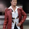 Fight Club Tyler Durden Red Leather Jacket