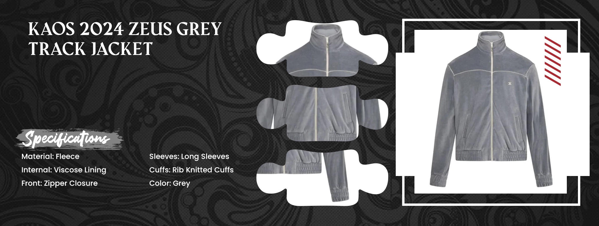 Kaos 2024 Zeus Grey Track Jacket