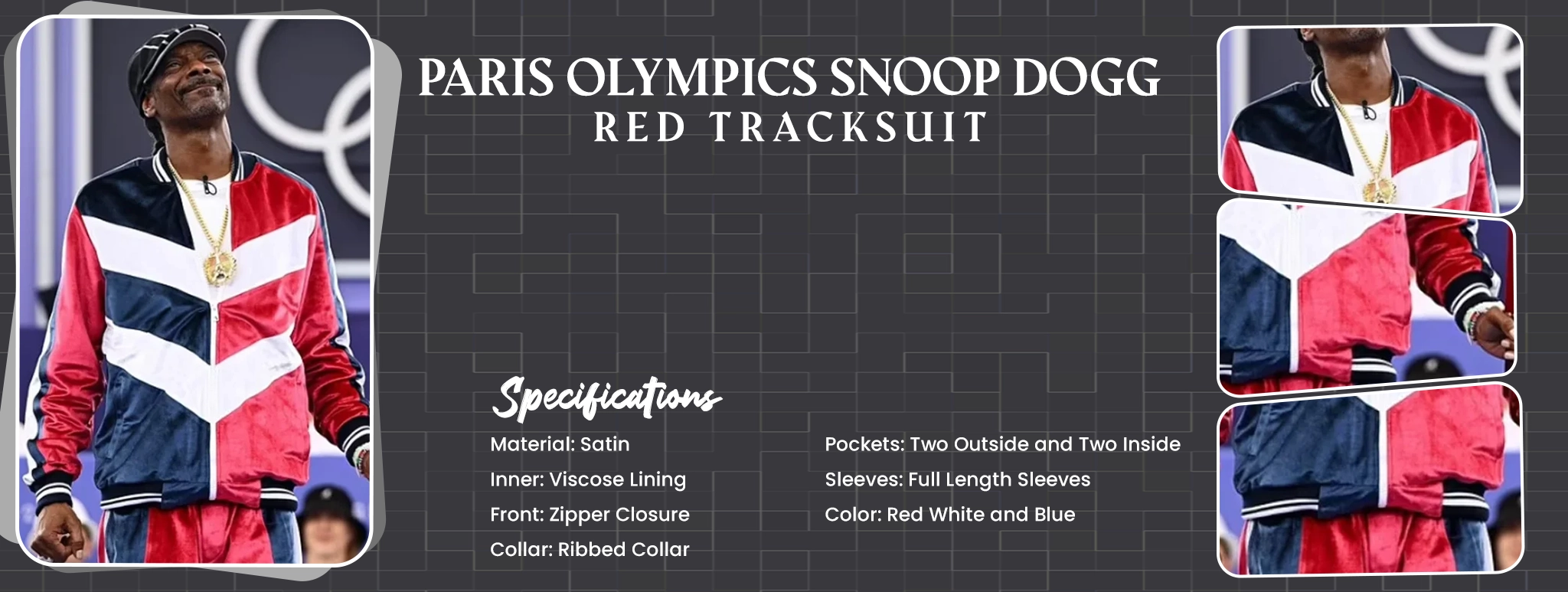 Paris Olympics Snoop Dogg Red Tracksuit