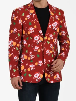 Santa Claus Christmas Red Blazer
