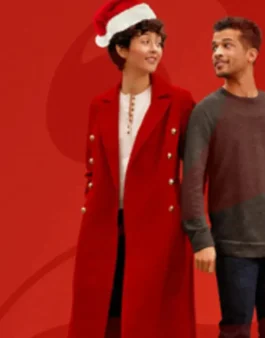 The 5-Year Christmas Party Katie Findlay Red Trench Coat