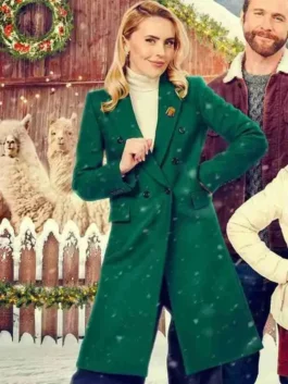 Christmas On The Alpaca Farm Kirsten Comerford Green Wool Coat