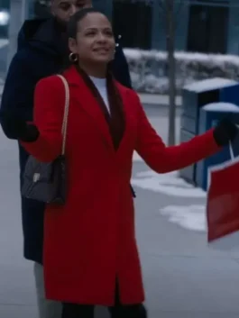 Meet Me Next Christmas Christina Milian Red Coat