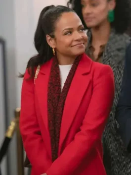 Meet Me Next Christmas Christina Milian Red Coat