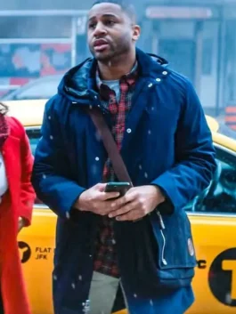 Meet Me Next Christmas Devale Ellis Blue Jacket