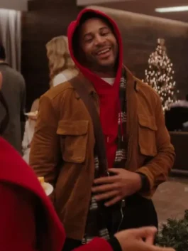 Meet Me Next Christmas Devale Ellis Suede Jacket