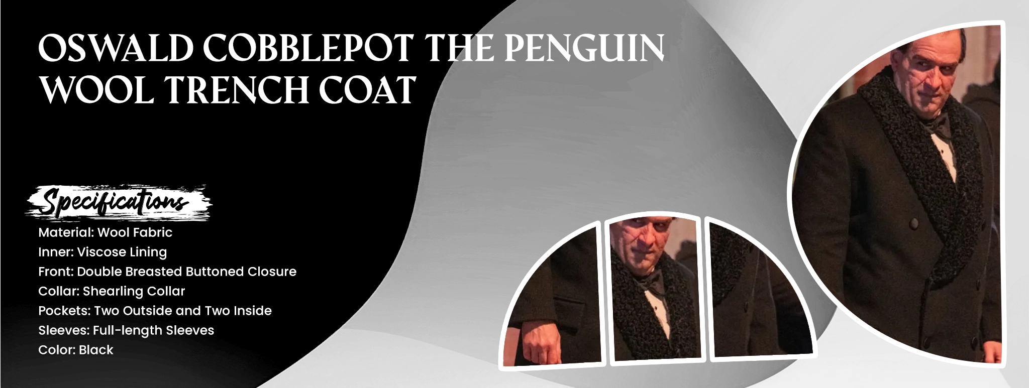 Oswald Cobblepot The Penguin Wool Trench Coat