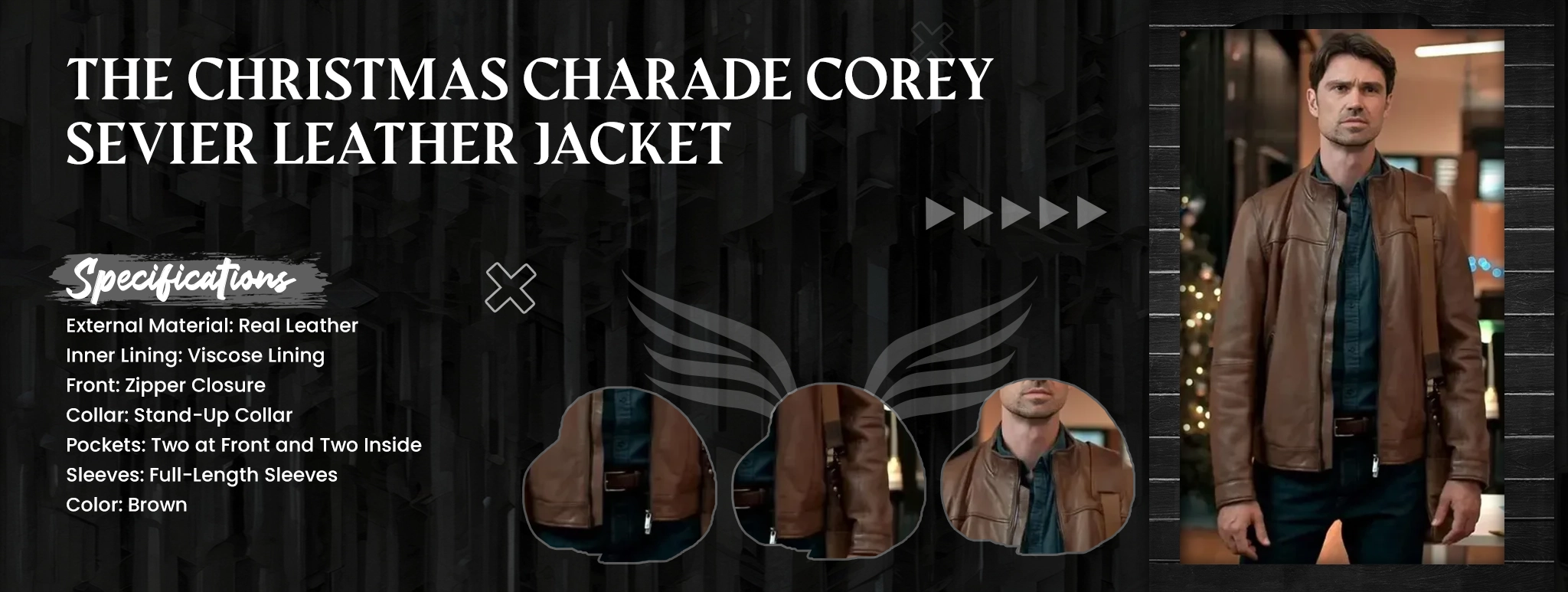 The Christmas Charade Corey Sevier Leather Jacket