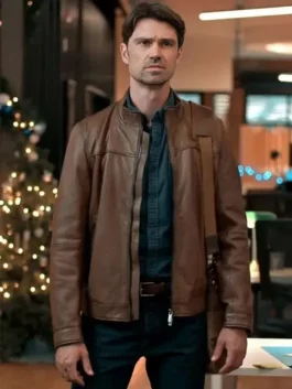 The Christmas Charade Corey Sevier Leather Jacket