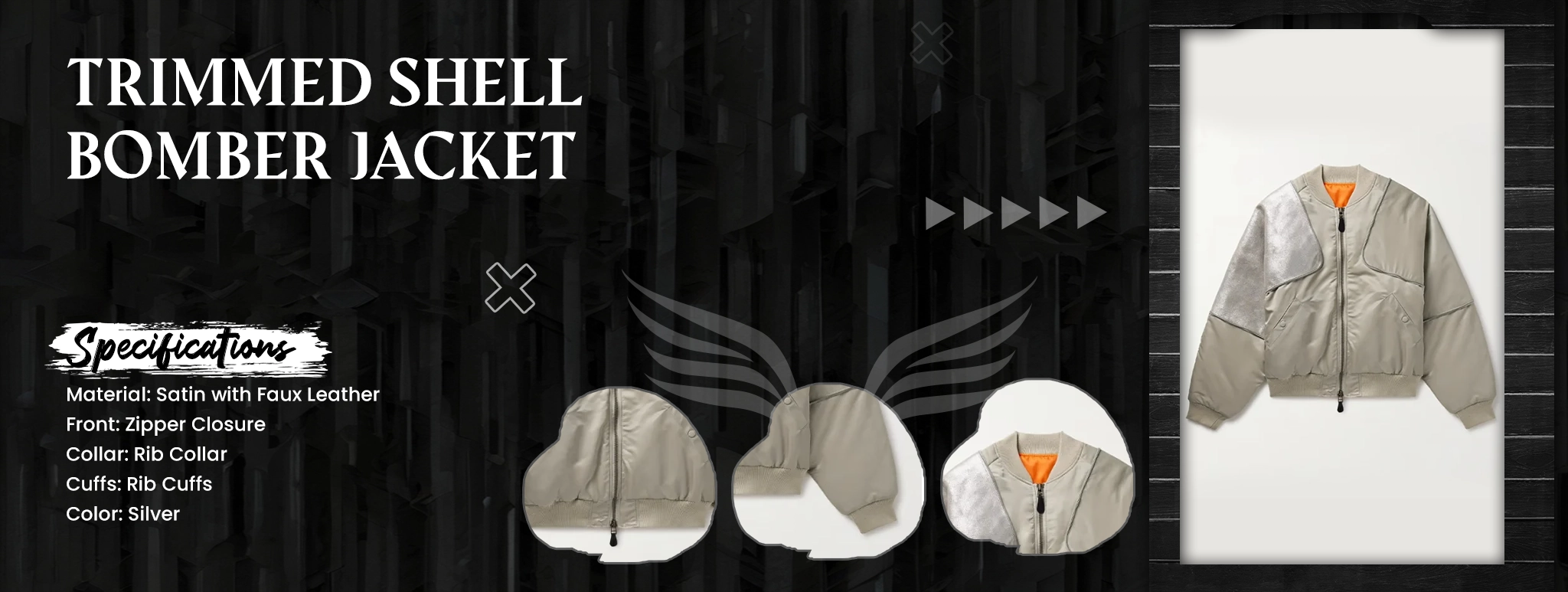 Trimmed Shell Bomber Jacket