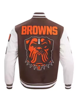 Cleveland Browns Varsity Jacket - Men’s Brown Full-Zip Pro Standard Letterman Back Side