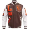 Cleveland Browns Varsity Jacket - Men’s Brown Full-Zip Pro Standard Letterman Front Side
