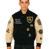 Golden Bear Varsity Jacket – Navy & Cream with Premium GDP Patches