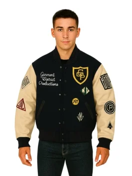 Golden Bear Varsity Jacket – Navy & Cream with Premium GDP Patches