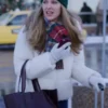 Jill Wagner Christmas White Jacket Front Side