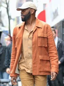 Muncie Daniels Orange Cotton Jacket Side Pose