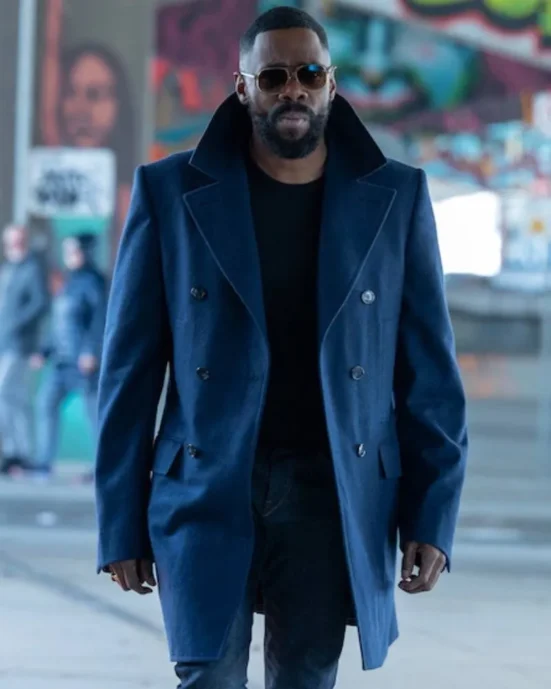 Colman Domingo Navy Blue Peacoat