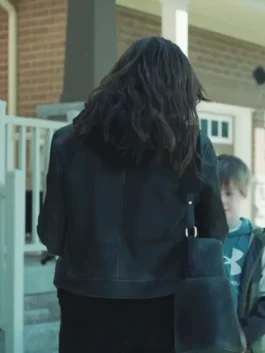 Lucie Simon Black Leather Jacket Back Side