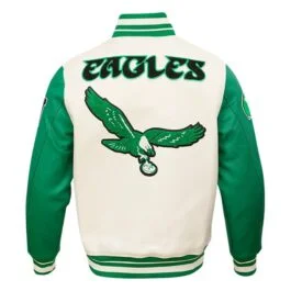 Alternative view of Onie Yundt Philadelphia Eagles Green and White Jacket
