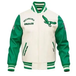 Philadelphia Eagles Green and White Jacket