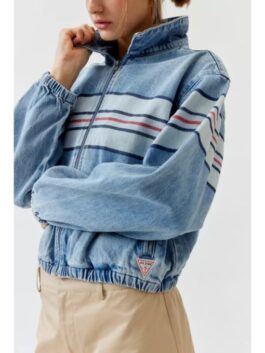 amirah j denim bomber jacket