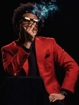 Canadian Singer The Weeknd Blinding Lights Red Blazer