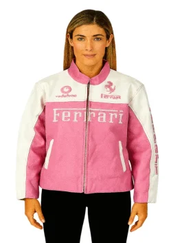 Pink Ferrari Leather Jacket