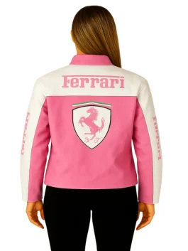 Pink Ferrari Leather Jacket (Back)