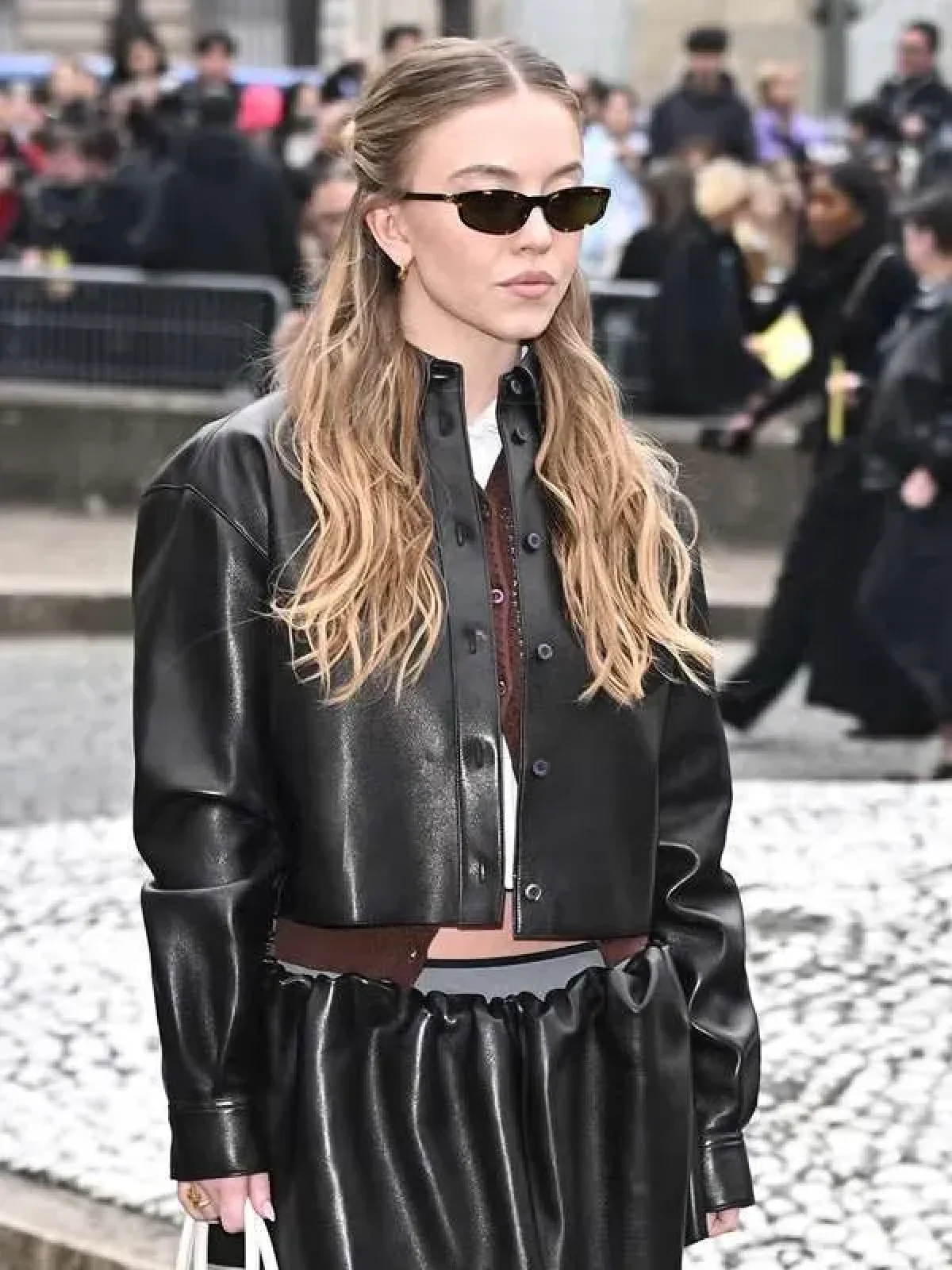 Sydney Sweeney Miu Miu Black Leather Jacket America Jackets