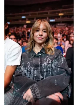 Sydney Sweeney Crystal Denim Jacket