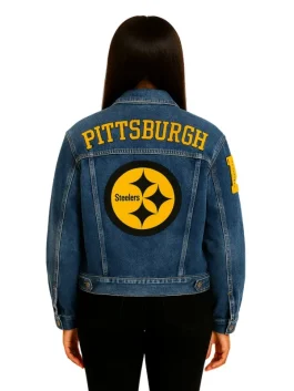 AE NFL Pittsburgh Steelers Denim Jacket (Back)