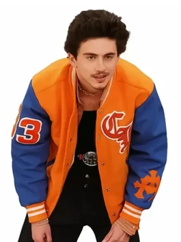 Knicks Game Timothee Chalamet Varsity Jacket f