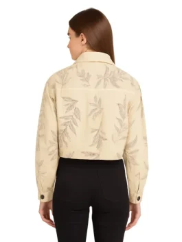 Brunello Cucinelli Herbarium Paillette Cropped Shirt Jacket (Back)