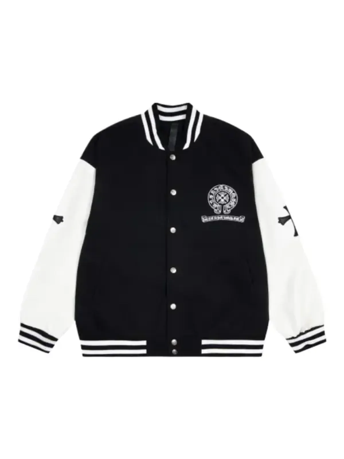 Chrome Hearts 黒白 ジャケット Chrome Hearts Varsity Jacket - America Jackets