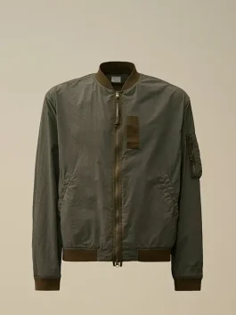 Front-Side-Of-the-Grey-Contrast-Flatt-Nylon-Bomber-Jacket