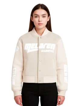 Fury McLaren F1 Team Bomber Jacket in Off White