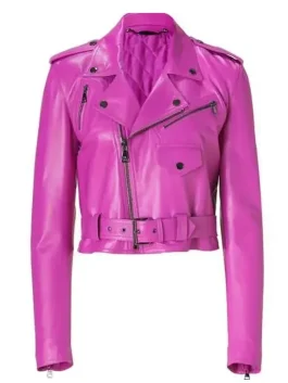 Jessica Alba Hot Pink Leather Jacket