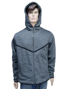 Front view of the black LFC Nike Mens 2324 Tech Fleece Hoody with logo from America Jackets.