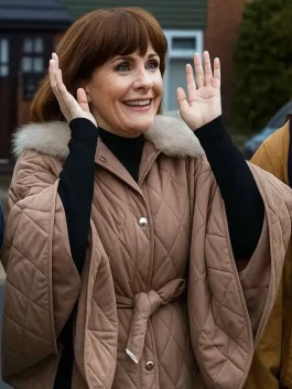 Louise Brealey Such Brave Girls Quilted Cape Jacket