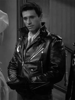 Narrator The Twilight Zone Motorcycle Black Leather Jacket