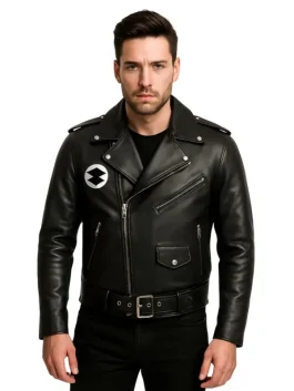 Narrator The Twilight Zone Motorcycle Black Leather Jacket