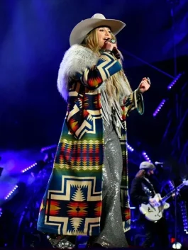 New Year’s Eve Lainey Wilson Belted Trench Coat Front