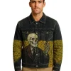 Vintage Skull & Sunflower Denim Jacket