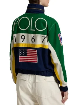 Ralph Lauren Logo Canvas Racing Jacket Back Side
