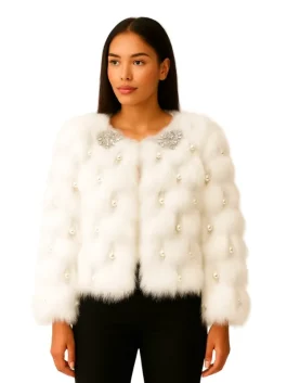 Snow Pearl Women’s White Fur Coat